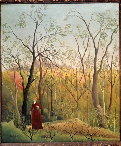 Ormanda bir yürüyüş (tuval üzerine resim) by Henri Emilien Rousseau