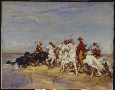 Sığırların Yuvarlanması (tuval üzerine yağlı boya) by Henri Emilien Rousseau