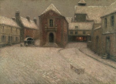 Gerberoy Karlar Altında (tuval üzerine yağlı boya) by Henri Eugene Augustin Le Sidaner