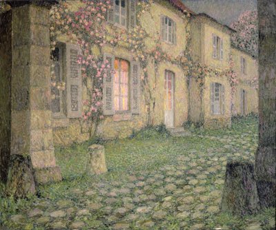 Alacakaranlıkta Güllü Ev, 1928 dolayları by Henri Eugene Augustin Le Sidaner