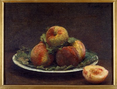 Bir tabak peches Boyama Henri Fantin Latour (Fantin-Latour by Ignace Henri Jean Fantin Latour