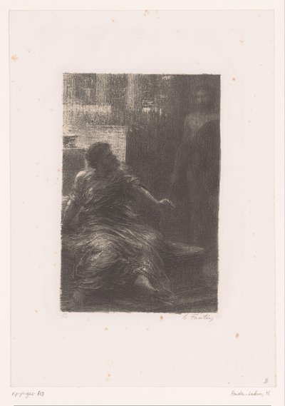 Aeneas, Hector La Prize de Troie'nin hayaletini görür. II. Perde Apparition d'Hector Hector Berlioz'un hayatı ve eserleri (dizi adı) by Ignace Henri Jean Fantin Latour