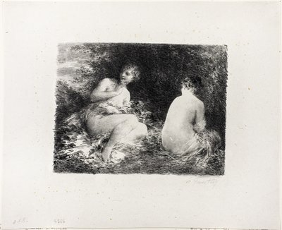 Yıkanan Kadınlar, ikinci orta boy tabak by Ignace Henri Jean Fantin Latour