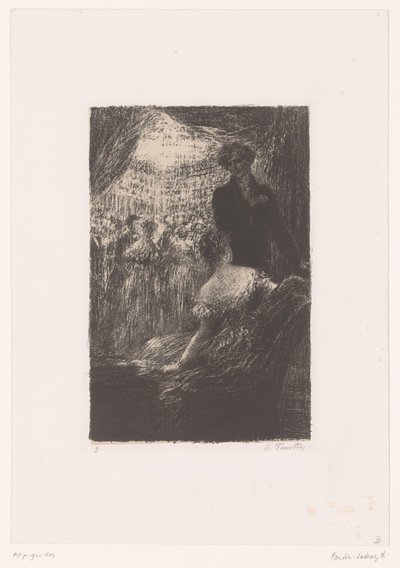 Berlioz ve bir baloda bir bayan Symphonie fantastique. Un bal Hector Berlioz'un hayatı ve eserleri (dizi adı) by Ignace Henri Jean Fantin Latour