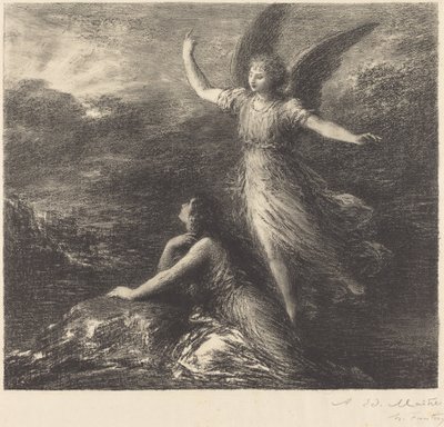 "Cennet ve Peri"den ilk çıkış (2. plaka) by Ignace Henri Jean Fantin Latour