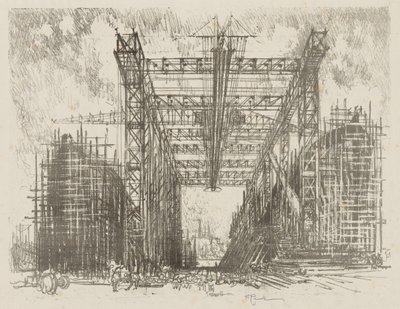 İngiliz Savaş Çalışması: Gantry (Bir Tüccar Tersanesi) by Ignace Henri Jean Fantin Latour