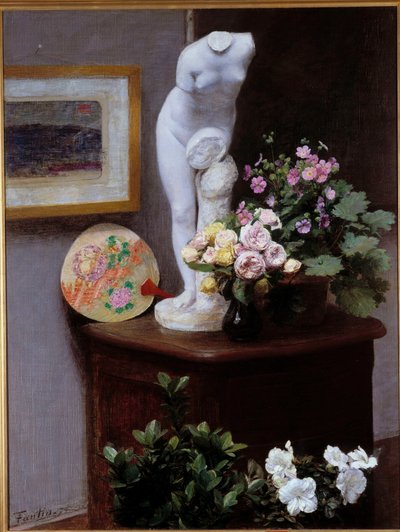 Çiçekler ve nesneler Boyama Henri Fantin Latour tarafından (Fantin-Latour by Ignace Henri Jean Fantin Latour