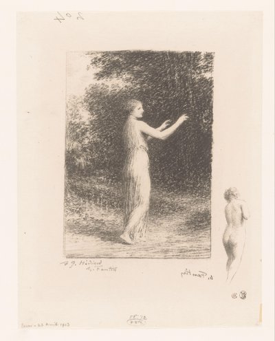 Maagd van Lycus doğal olarak dolaşıyor Dilenci Gedichten van André Chénier (dizi başlığı) André Chénier'in Şiirleri için İllüstrasyonlar (dizi başlığı) by Ignace Henri Jean Fantin Latour