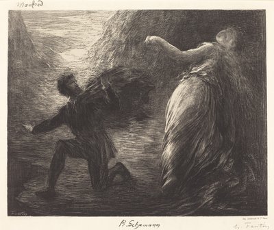 Manfred ve Astarte (1. plaka) by Ignace Henri Jean Fantin Latour