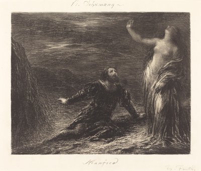 Manfred ve Astarte (2. plaka) by Ignace Henri Jean Fantin Latour
