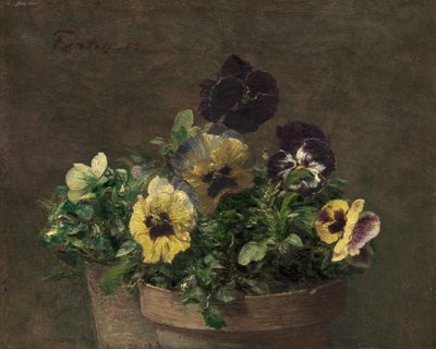 Saksıda Hercai Menekşe, 1883. by Ignace Henri Jean Fantin Latour