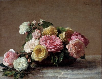 Fincandaki Güller Tablosu, Henri Fantin Latour (Fantin-Latour) by Ignace Henri Jean Fantin Latour