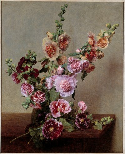 Güller tremieres Boyama Henri Fantin Latour (Fantin-Latour) by Ignace Henri Jean Fantin Latour