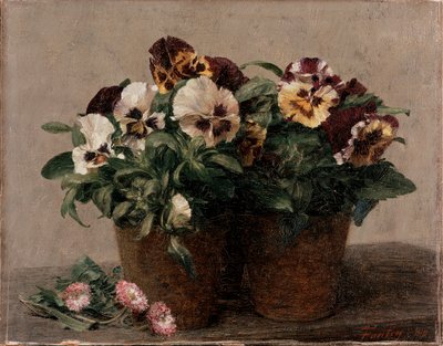 Natürmort: Hercai Menekşeler ve Papatyalar, 1880 by Ignace Henri Jean Fantin Latour