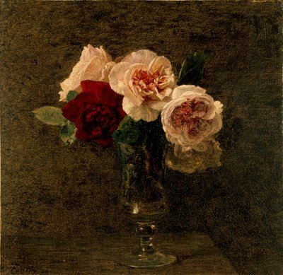 Natürmort: pembe ve kırmızı Güller, 1886 by Ignace Henri Jean Fantin Latour