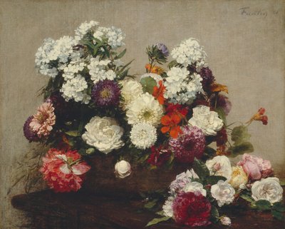 Çiçeklerle Natürmort, 1881. by Ignace Henri Jean Fantin Latour