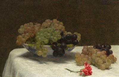 Üzüm ve Karanfil ile Natürmort by Ignace Henri Jean Fantin Latour