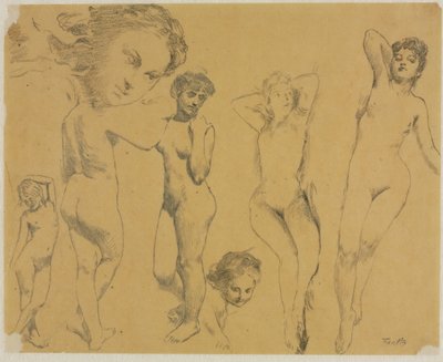 Çıplak Kadın Çalışmaları by Ignace Henri Jean Fantin Latour