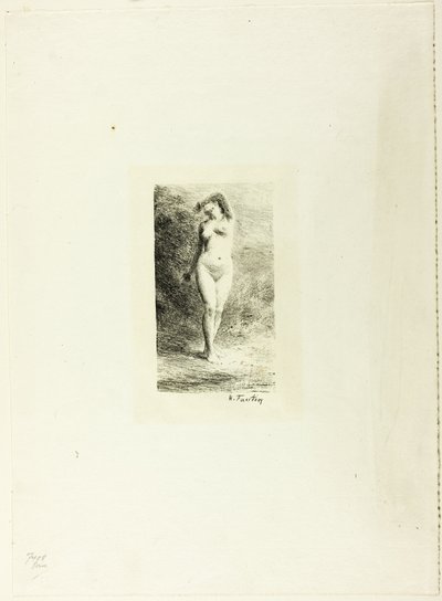Önden Görülen Ayakta Kadın Çalışması by Ignace Henri Jean Fantin-Latour