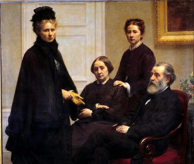 Dubourg ailesi Bay ve Bayan Dubourg ve kızları: Victoria, sanatçının eşi ve Charlotte yasta temsil edildi. Henri Fantin Latour