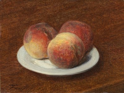Bir Tabakta Üç Şeftali, 1868. by Ignace Henri Jean Fantin Latour