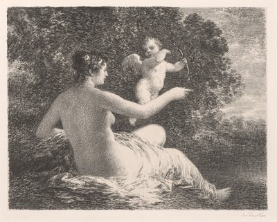 Venüs ve Aşk Tanrısı by Ignace Henri Jean Fantin Latour
