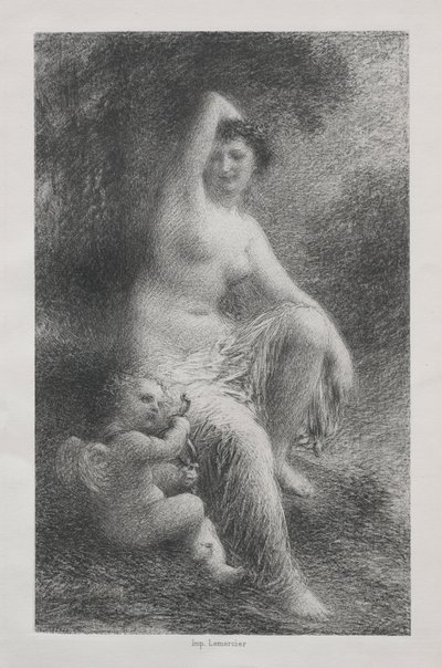 Venüs ve Aşk Tanrısı by Ignace Henri Jean Fantin Latour