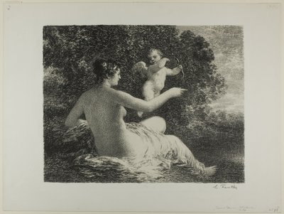 Venüs ve Aşk Tanrısı, büyük tabak by Ignace Henri Jean Fantin-Latour
