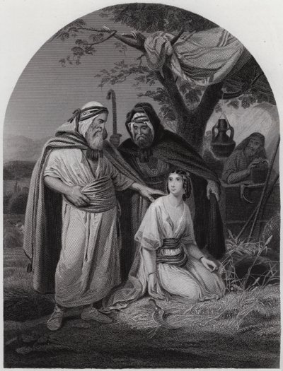 Boaz ve Ruth (gravür) by Henri Frederic (after) Schopin