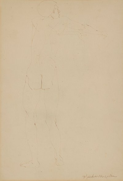 Erkek Çıplak (kağıt üzerine kalem) by Henri Gaudier-Brzeska