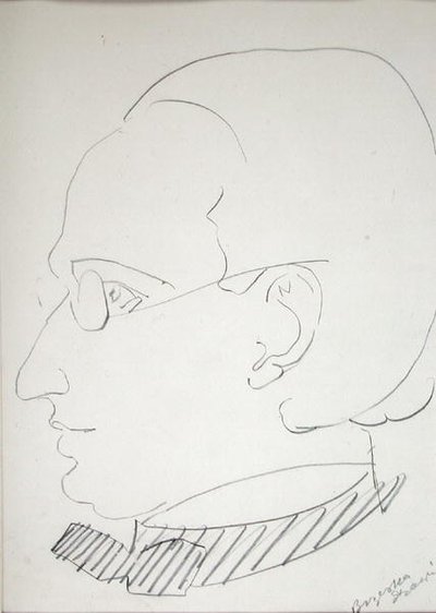 Alfred Wolmark (1877-1961) (kağıt üzerine kurşun kalem) by Henri Gaudier-Brzeska