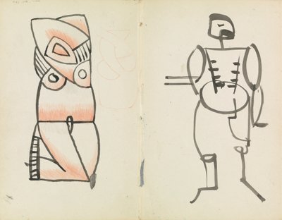Çömelmiş Kadın ve Ayakta Erkek by Henri Gaudier Brzeska