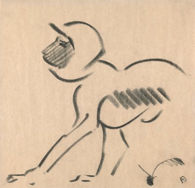 çömelmiş maymun by Henri Gaudier-Brzeska