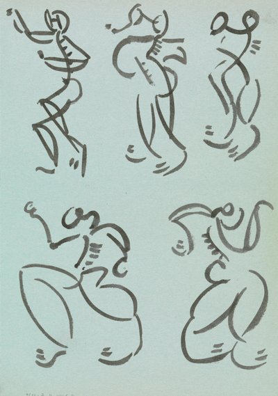 Dans Eden Figürlerle İlgili Beş Çalışma by Henri Gaudier Brzeska