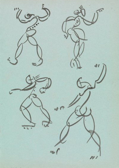 Dans Eden Figürlerle İlgili Dört Çalışma by Henri Gaudier Brzeska