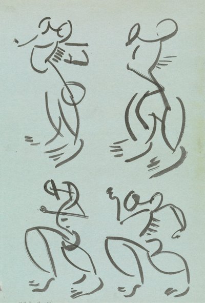Dans Eden Figürlerle İlgili Dört Çalışma by Henri Gaudier Brzeska