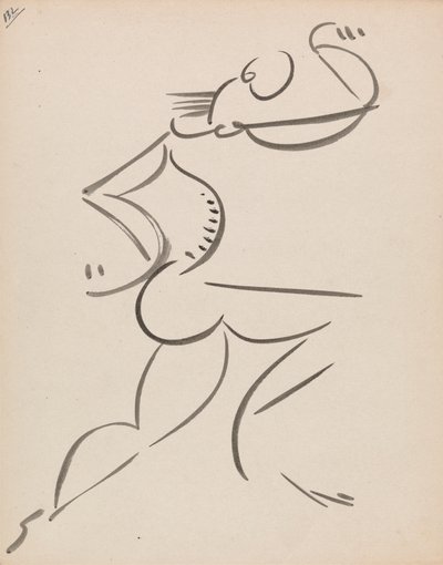 Profilde Dans Eden Erkek Figürü by Henri Gaudier-Brzeska