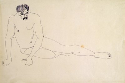 erkek çıplak dinlenme by Henri Gaudier-Brzeska