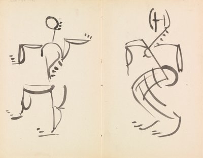 Erkek ve Kadın Dans Eden Figürler by Henri Gaudier-Brzeska