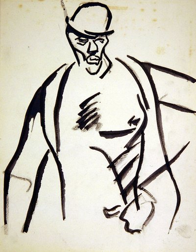 melon şapkalı adam by Henri Gaudier-Brzeska
