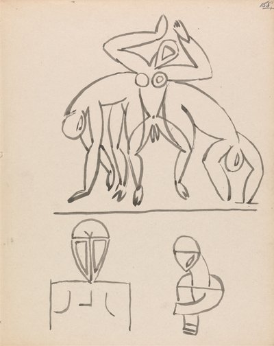 Dokuz Figür Çalışması by Henri Gaudier Brzeska