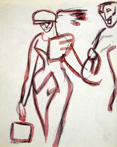Refakatçi ile Gezinti by Henri Gaudier-Brzeska