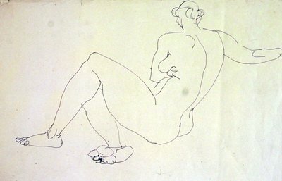 Arkadan Yatan Kadın Çıplak by Henri Gaudier-Brzeska