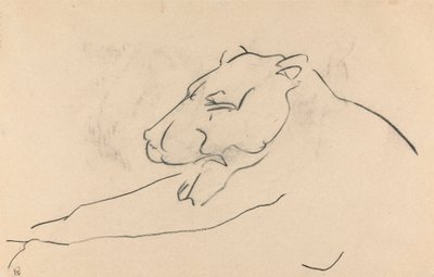 uzanmış dişi aslan by Henri Gaudier Brzeska
