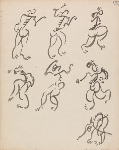 Üç Kayıtta Dans Eden Yedi Figür by Henri Gaudier Brzeska