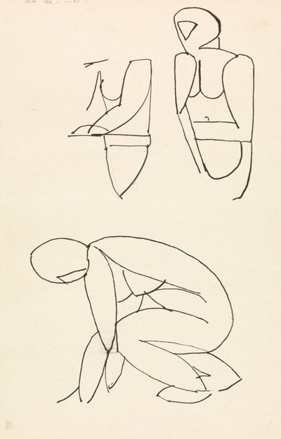 Üç Figür Çalışmaları by Henri Gaudier-Brzeska