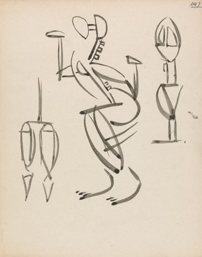 Üç Figür Çalışmaları by Henri Gaudier-Brzeska