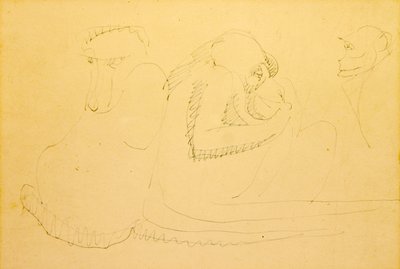 üç maymun by Henri Gaudier-Brzeska