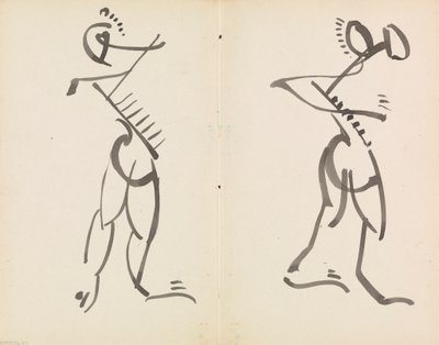 Dans Eden İki Figür by Henri Gaudier Brzeska