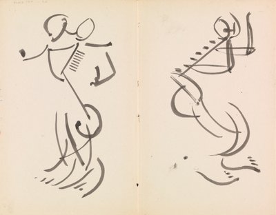 Dans Eden İki Figür by Henri Gaudier Brzeska